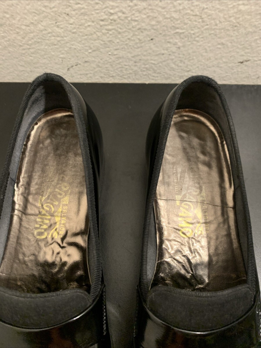 Salvatore Ferragamo Patent Leather Fabric Dress Loafers Slip on Men Sz 10 D Salvatore Ferragamo Patent Leather Fabric Dress Loafers Slip  main image 2