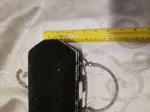 NEU! Ausgefallene Fawziya Abendtasche, glitzerndes schwarzes Netz, silberne Akzente! Hochzeit/Abschlussball - Bild 8 von 11