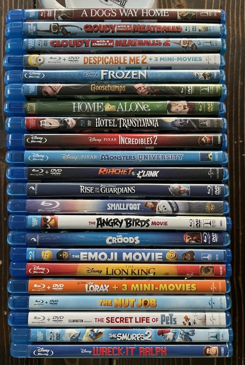Blu-ray DVD Lot 24 Movies Kids Animated Family Bundle Disney Pixar Rated G or PG