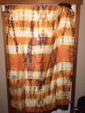 Silk Scarf Pashmina Style Orange White and Brown Indian