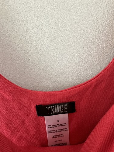 Truce Big Girl Red Knit Romper 16 - Picture 4 of 6