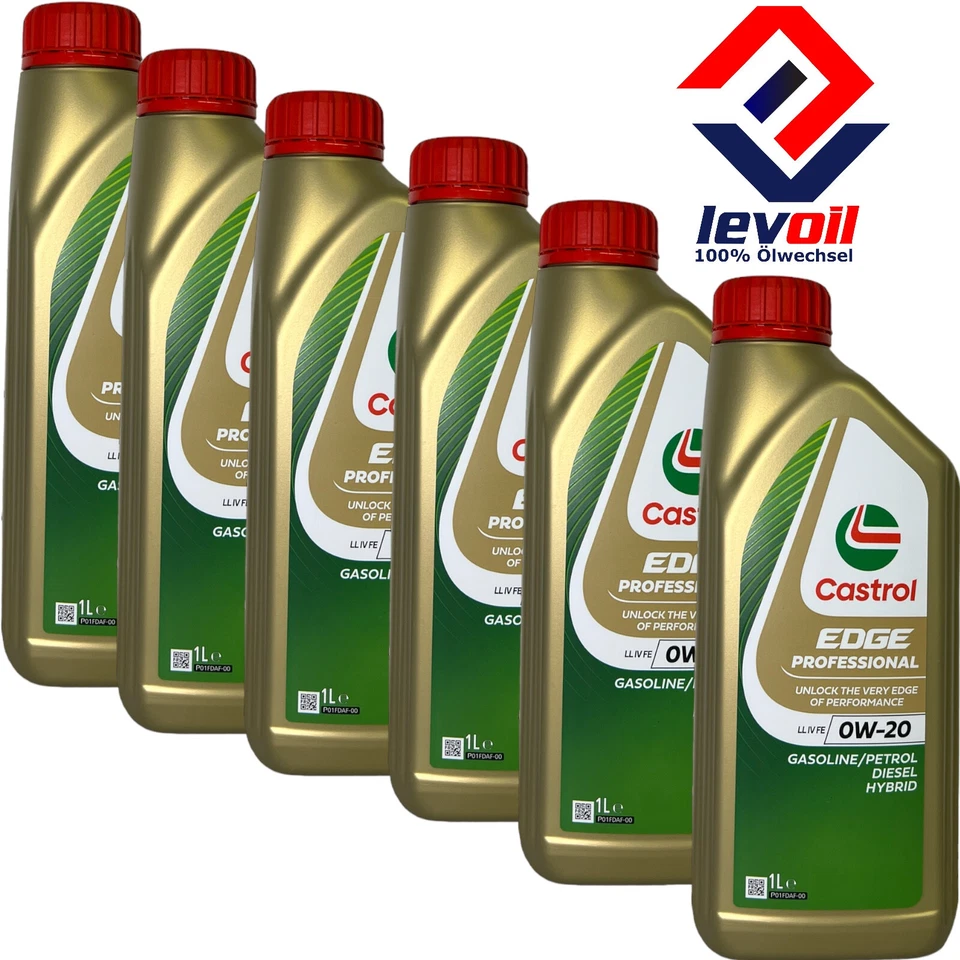 6x1 Liter Castrol Edge Professional 0W-20 LL IV C5 VW 508 00 509 00 Porsche C20