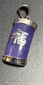 Authentic Purple Jade 18K Gold Plated Happiness Fortune Longevity Pendant Charm