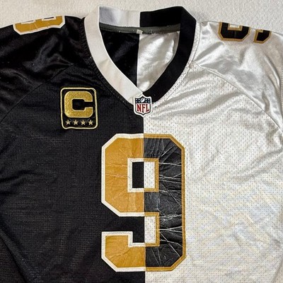 Nike NFL Jersey Mens 44 Drew Brees New Orleans Saints Split Black White