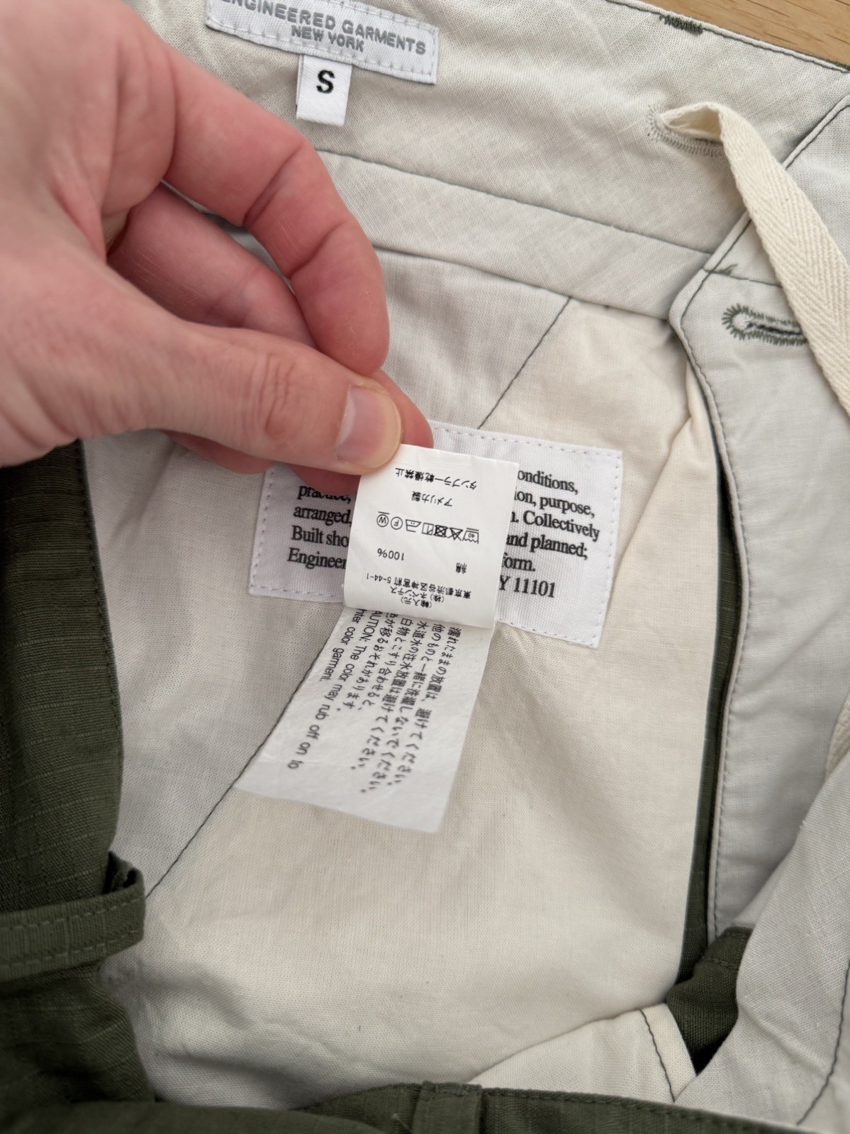 Engineered Garments FA Cargo Pants Ripstop OLIVE GREEN SMALL SSENSE Exclusive image 4