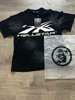 Hellstar Men's Black Logo Graphic Print Crew Neck Short Sleeve T-Shirt S