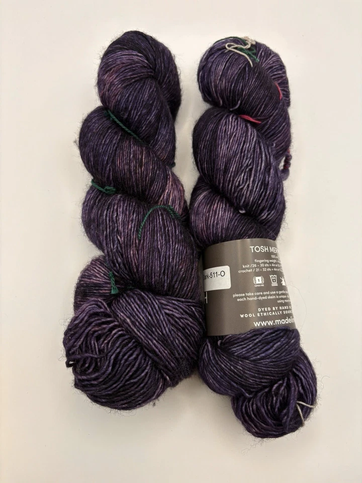 Mad Tosh Merino Light "Eleven Dark" Superwash Wool Fingering 840 yds Purple - Image 2 of 4