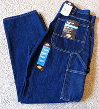 Men's Relaxed Fit Straight Leg Dickies Carpenter Jeans Sz 32x32, Dark Blue, Nwts