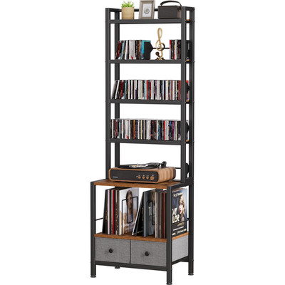 Epouseter Dvd Storage Vinyl Record Storage Rack 6-Tier Cd Rack Tower Drawers