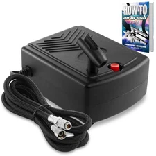 PointZero Mini Airbrush Air Compressor w/ Holder and 6 Ft. Hose - Portable Pump