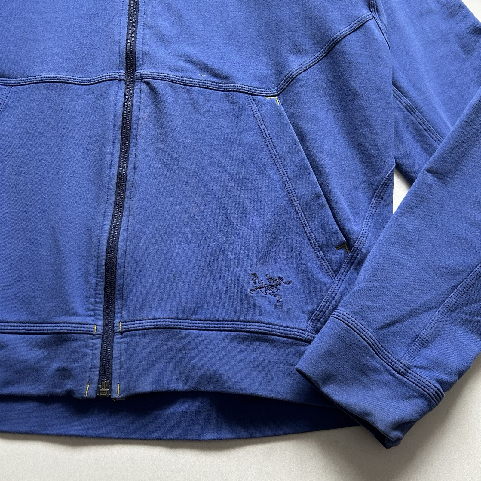 Arcteryx Full Zip Hoodie Jacket Mens Large Blue Gorpcore Embroidered Logo Rare image 3