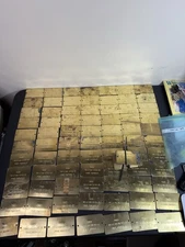 Vintage Lot 95 Brass Industrial Electrical Power Tags Plates Steampunk Hardware