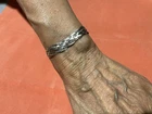 10mm Wide Braided Herringbone Italy Sterling Silver 7" BRACELET 7.28 Gr