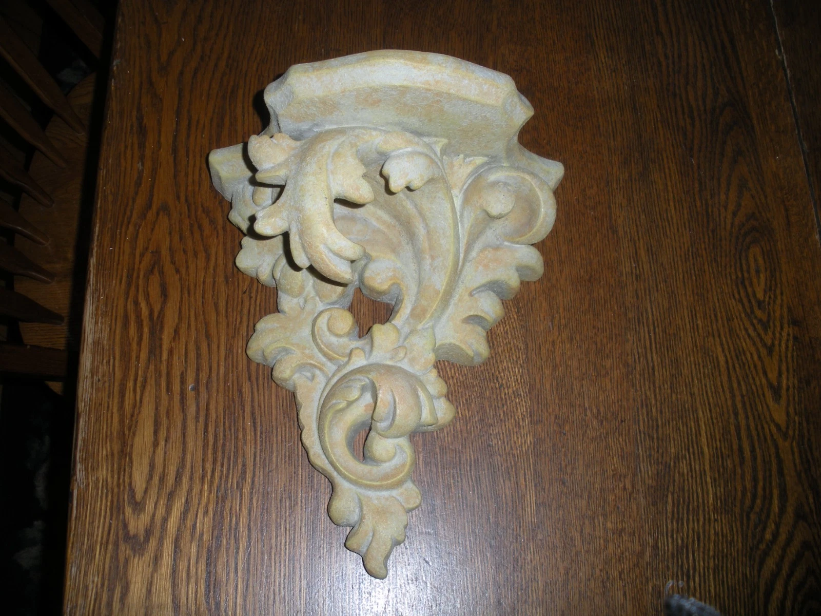 ornate Wall Sconce Shelf faux stone 11" X 9 1/2 " LOVELY