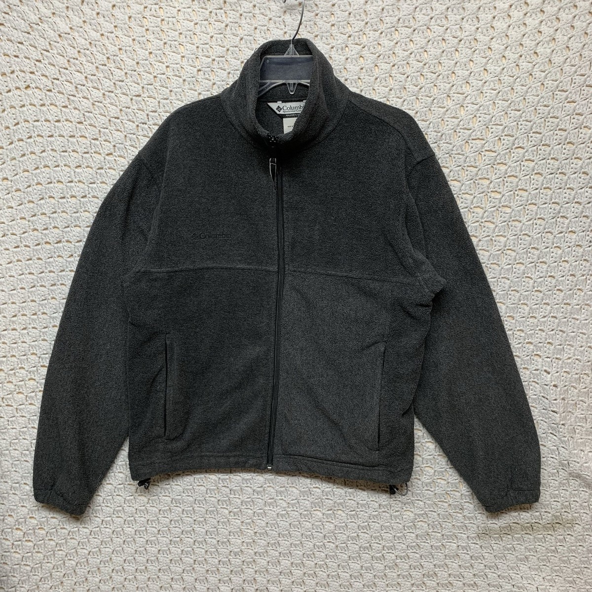 Columbia Fleece Jacket Men's Size Medium Gray Long Sleeve Coat