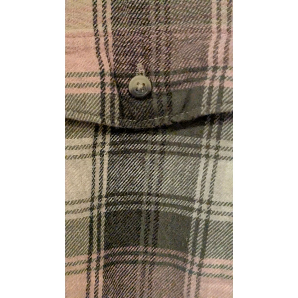 Old Navy Boyfriend Plaid Shirt Pink Green Gray XXL Cotton Long Sleeve Flannel - Image 4 of 4