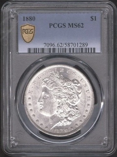1880 PCGS MS-62 PHILADELPHIA U.S. MINT GOLD SHIELD PCGS MORGAN SILVER DOLLAR