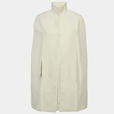 Fendi Cream Wool Blend Cape Coat S
