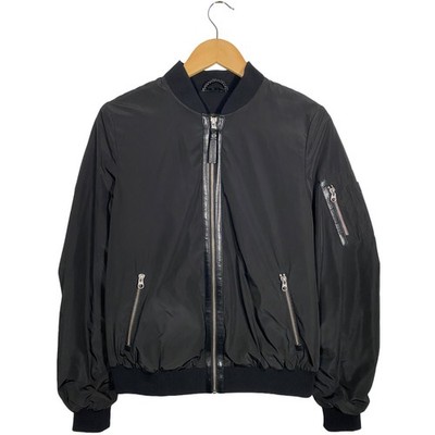 Mackage for Aritzia Leather Trimmed Cara Bomber Jacket Black women's size Small