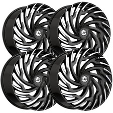 (Set of 4) Azara AZA-536 20x8.5 5x4.5"/5x120 +35mm Black/Machined Wheels Rims