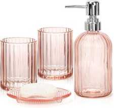 Glass Bathroom Accessories Set 4Pcs Bathroom Accessories Sets Complete Lotion