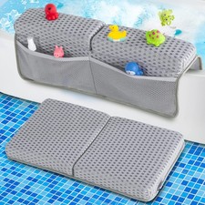 Light Grey Baby Bath Kneeler, Elbow Rest Pad Set, 1.5 Thick, Quick Dry, Mat