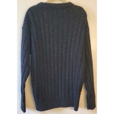 Timberland Lambswool Sweater Men's Medium Black Pullover Crew Neck Logo