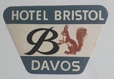 Hotel Bristol ( DAVOS)  Deco  Luggage Label