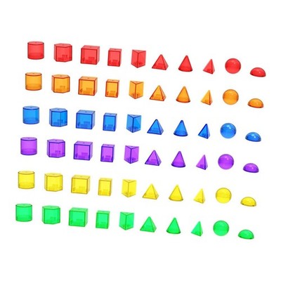 60 Stück Geometrische Formen Blöcke Lernspielzeug für Vorschule Kindergarten