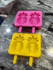 Cool Gear Pineapple Ice Pops Popsicle Mold Tray Yellow & Pink