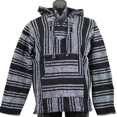 New Mexican Poncho Baja Hoodie Surfer Drug Rug Pullover Made in