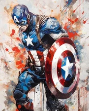 Captain America Artwork Fridge Magnet Lot Up