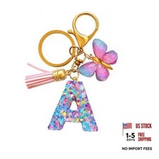 Initial Letter Keychains for Girls Women Alphabet Keychain for Backpack A-purple