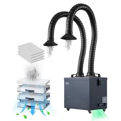 Soldering Fume Extractor with Dual Hoses, 275W Brushless Solder Smoke Absorber w