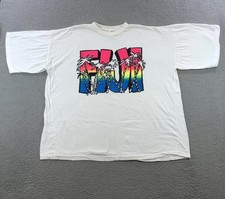 Vintage Crazy Jack Shirt Mens Extra Large Fiji Palm Trees Graphic Fun 90s Tee