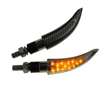 Neu Mini-Blinker, Blinker LED carbon klar E-geprüft für Motorrad