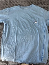 Southern Tide Men’s Large Blue Graphic Fish Shirt Short Sleeve fishing