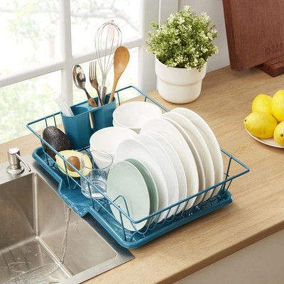 SpaceSaving 3Piece Dish Drainer Rack Set   Efficient Kitchen Organizer for Qu...