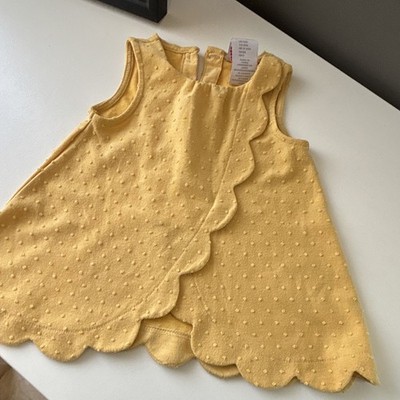 Tahari Baby Mädchen Oberteil Gr. 80 Gelb A-Linie ärmellos Sommer