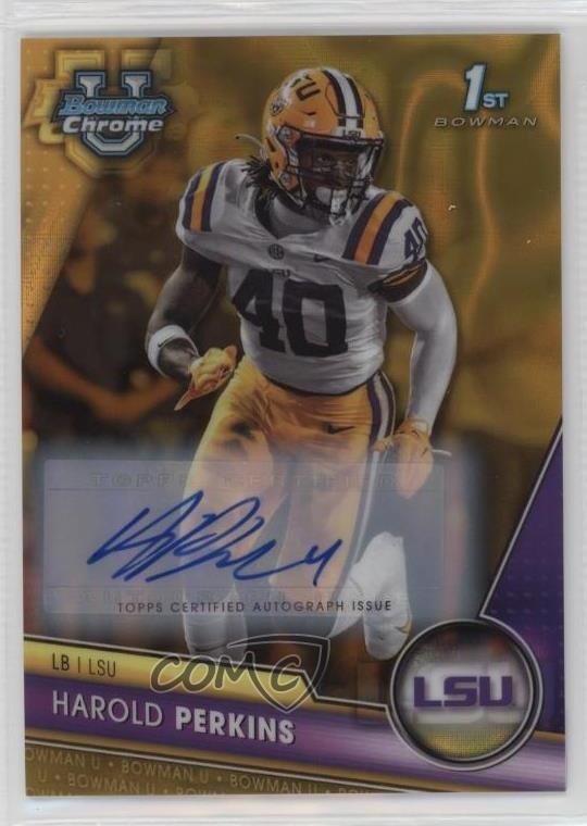 2023 Bowman U Chrome Prospect Gold Lava Refractor /50 Harold Perkins #41 Auto