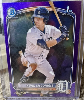 #ad #ad KEVIN MCGONIGLE 2025 Bowman Chrome Prospects Purple Refractor 1st 250 BCP 79 $115.00