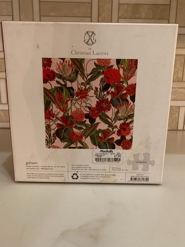Christian Lacroix 500 Piece Jigsaw Puzzle – Red & Green Floral – Galison – NEW - Picture 2 of 3