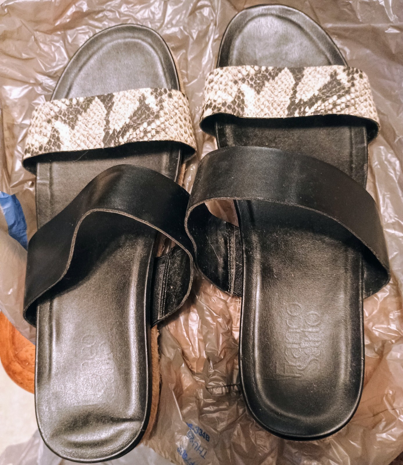 APL Sandali donna stampa animalier taglia 10 beige nero bianco tacco piatto