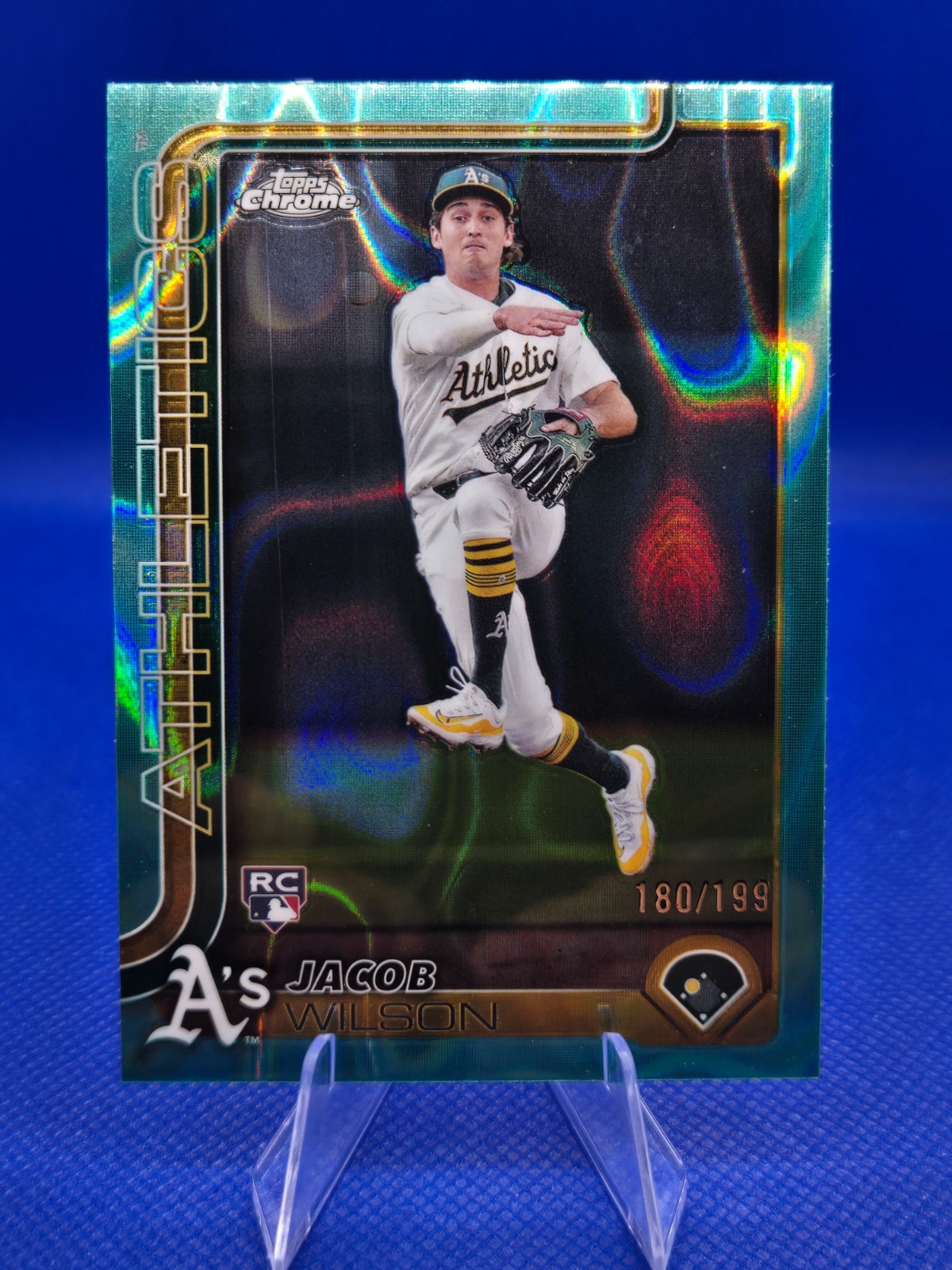 2025 Topps Chrome Jacob Wilson RC Aqua Lava Refractor /199 #96