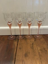 Mikasa Crystal sea mist coral frosted stem Cordial, wine glass