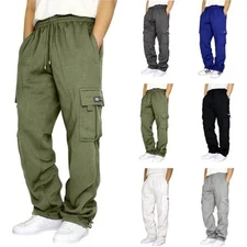 Men's Pants Cargo Sweatpants Trousers Tracksuit Bottoms Jogging Sports