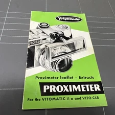 VINTAGE CAMERA INSTRUCTION OWNER MANUAL VOIGHTLANDER PROXIMETER GERMANY PHOTO