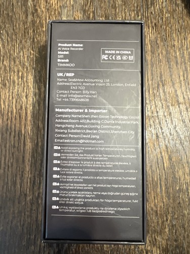 136GB AI Voice Recorder, TIMMKOO Digital Voice Recorder with Playback New Black - Picture 6 of 19