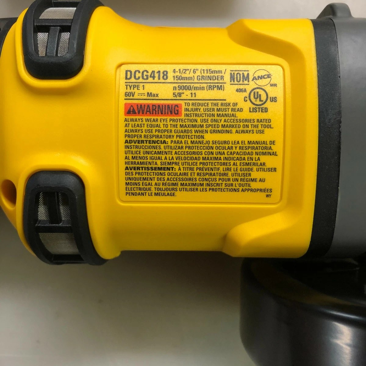 Dewalt DCG418B 60 Flex volt Lithium Brushless 4 1 2 6