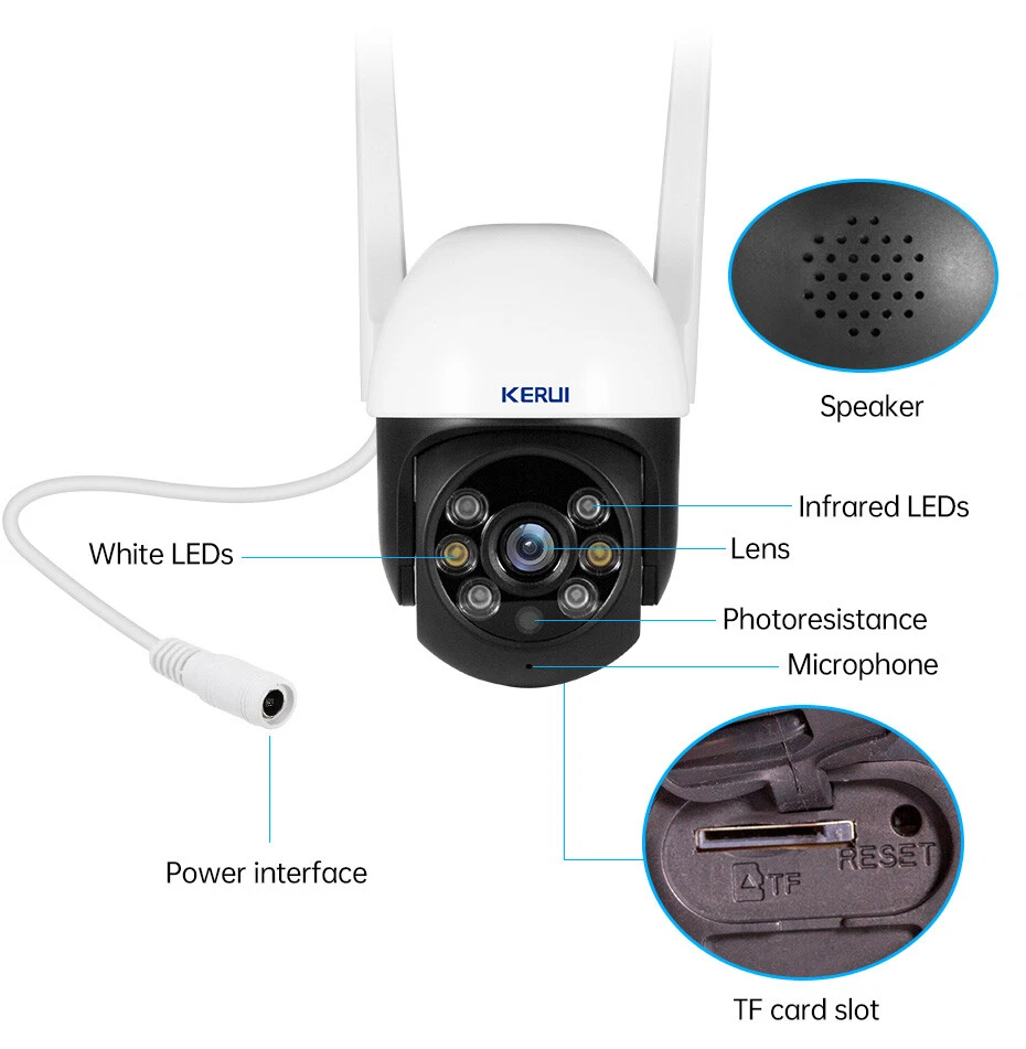 KERUI WiFi 5MP Wireless IP Camera Tuya Smart Home Security Auto Tracking Outdoor - Image 4 of 4
